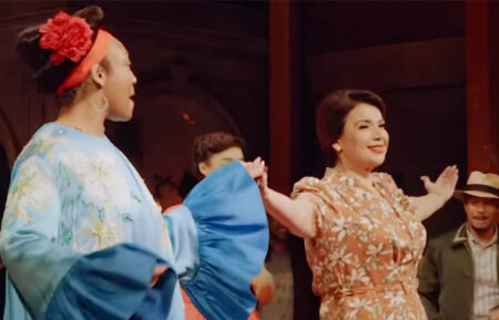 Natalie Venetia Belcon and Ana Navarro during the curtain call of 'Buena Vista Social Club' at New York City’s Gerald Schoenfeld Theatre on March 6, 2026