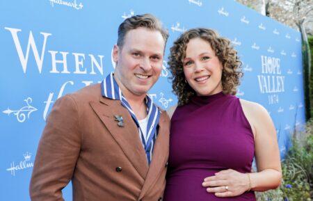 Ben Rosenbaum and Erin Krakow attend When Calls the Heart & Hope Valley: 1874 Celebration at The Sun Rose Hotel in West Hollywood, CA.
