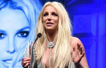Honoree Britney Spears accepts the Vanguard Award onstage at the 29th Annual GLAAD Media Awards