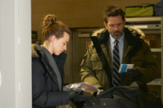 Karine Vanasse as Lise Delorme and Billy Campbell as John Cardinal in 'Cardinal'