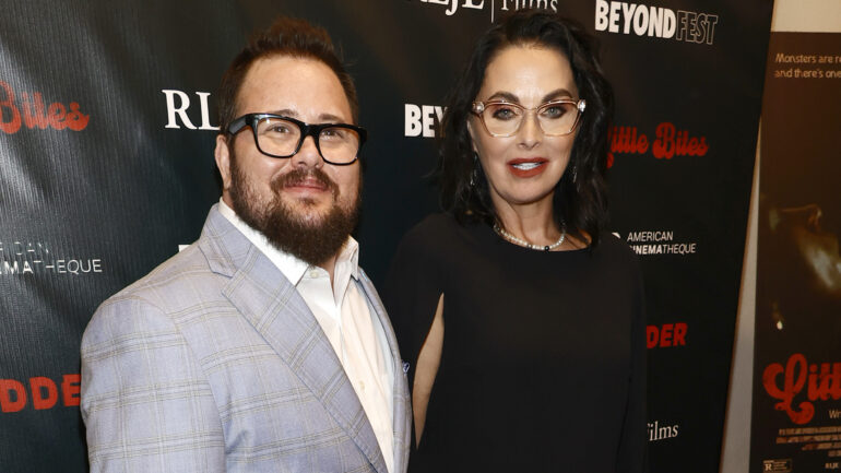 Chaz Bono and Shara Mathes attend the Los Angeles Premiere of "Little Bites" Presented by Beyond Fest at Aero Theatre