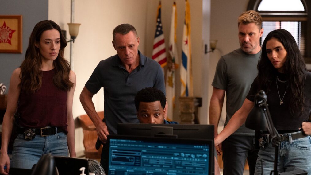 Marina Squerciati as Officer Kim Burgess, Jason Beghe as Hank Voight, LaRoyce Hawkins as Officer Kevin Atwater, Patrick John Flueger as Officer Adam Ruzek, Arienne Mandi as Eva Imani — 'Chicago P.D.' Season 13 Episode 3 'Canaryville'