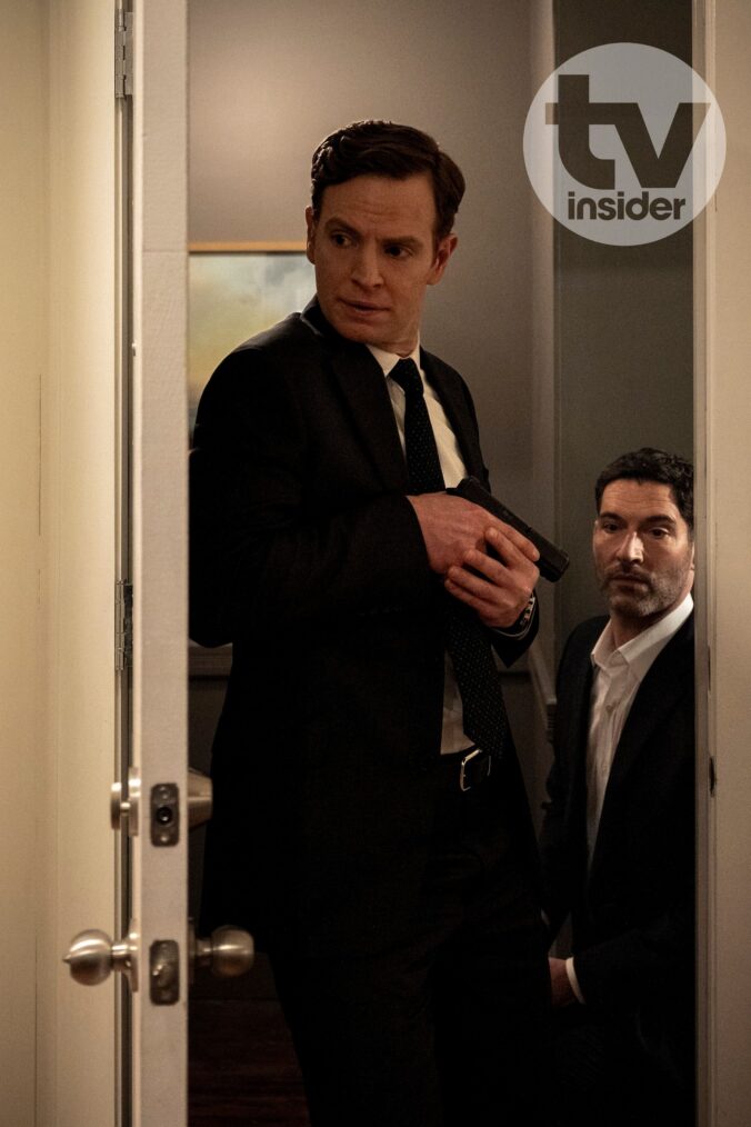 Nick Gehlfuss as Special Agent Bill Goodman and Tom Ellis as CIA Case Officer Colin Glass — 'CIA' Season 1 Episode 3 