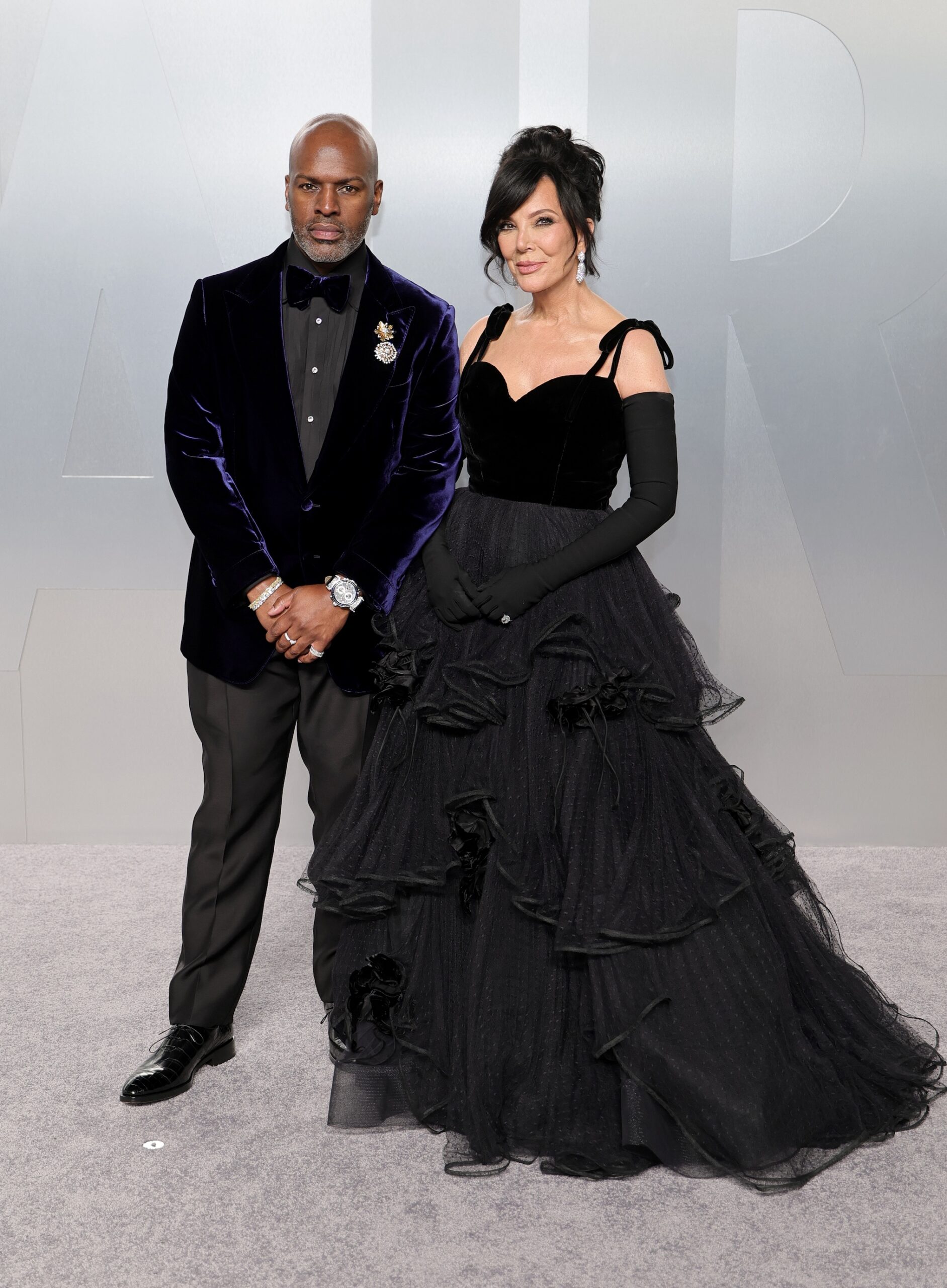 Corey Gamble and Kris Jenner attend the 2026 Vanity Fair Oscar Party Hosted By Mark Guiducci at Los Angeles County Museum of Art on March 15, 2026 in Los Angeles, California.