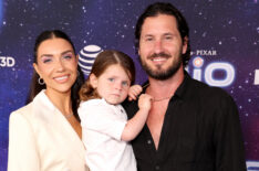 Jenna Johnson Chmerkovskiy, Rome Valentin Chmerkovskiy and Valentin Chmerkovskiy attend the World Premiere of Disney and Pixar's 'Elio' at El Capitan Theatre