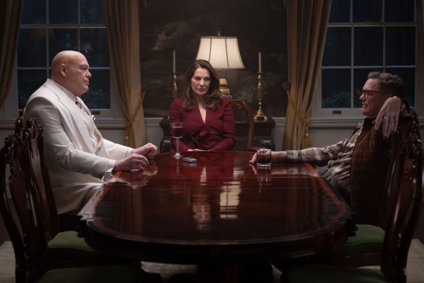 Vincent D'Onofrio, Ayelet Zurer, and Matthew Lillard in 'Daredevil: Born Again' Season 2