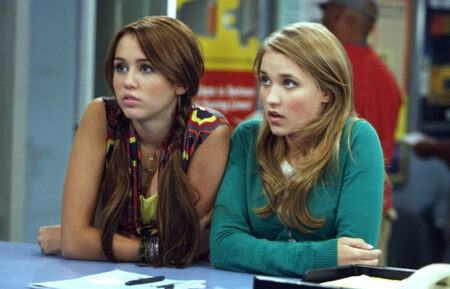 HANNAH MONTANA, (from left): Miley Cyrus, Emily Osment, 'Ready, Set, Dont' Drive