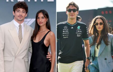 Charles Leclerc and Alexandra Saint Mleux, George Russell and Carmen Montero Mundt