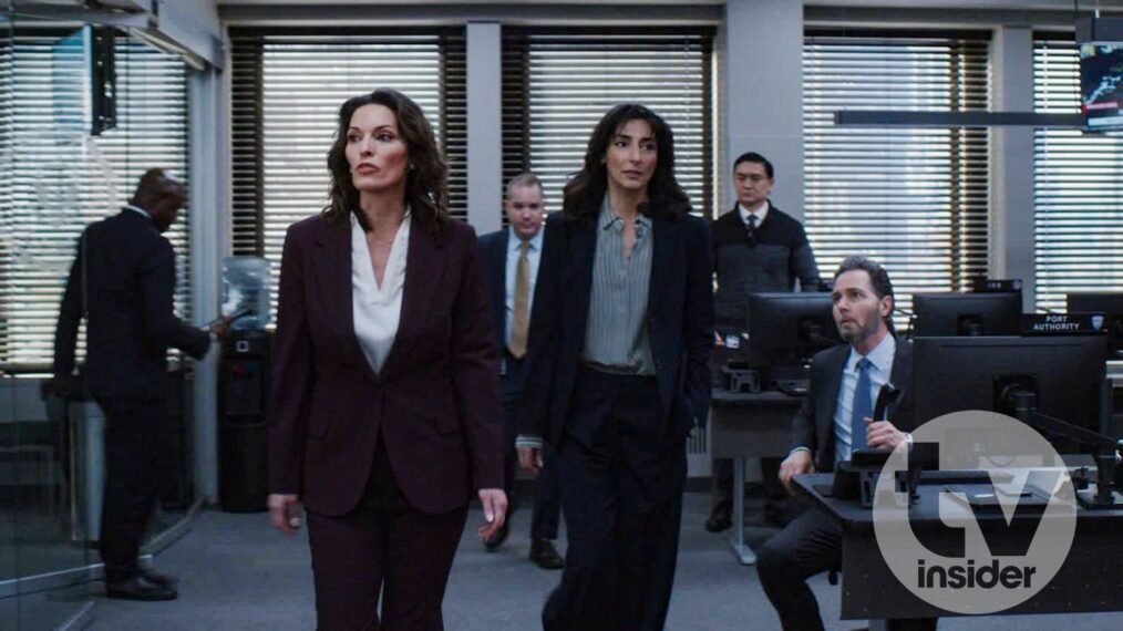 Alana De La Garza as Special Agent in Charge Isobel Castille and Necar Zadegan as Deputy Chief of Station Nikki Reynard — 'FBI' Season 8 Episode 16 '3 Up, 3 Down'