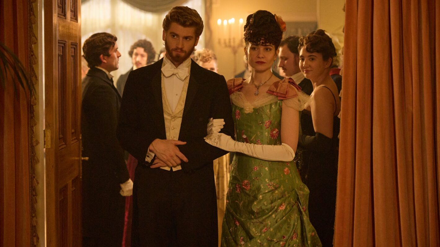 Danny Griffin as Jolyon Jr and Tuppence Middleton as Frances in The Forsytes