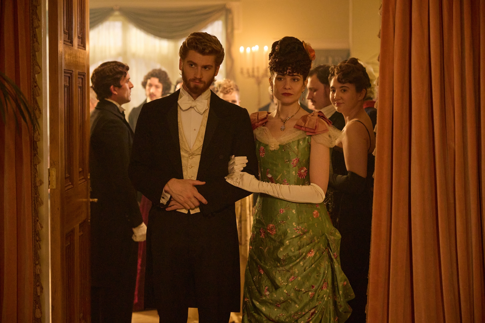 Danny Griffin as Jolyon Jr and Tuppence Middleton as Frances in The Forsytes