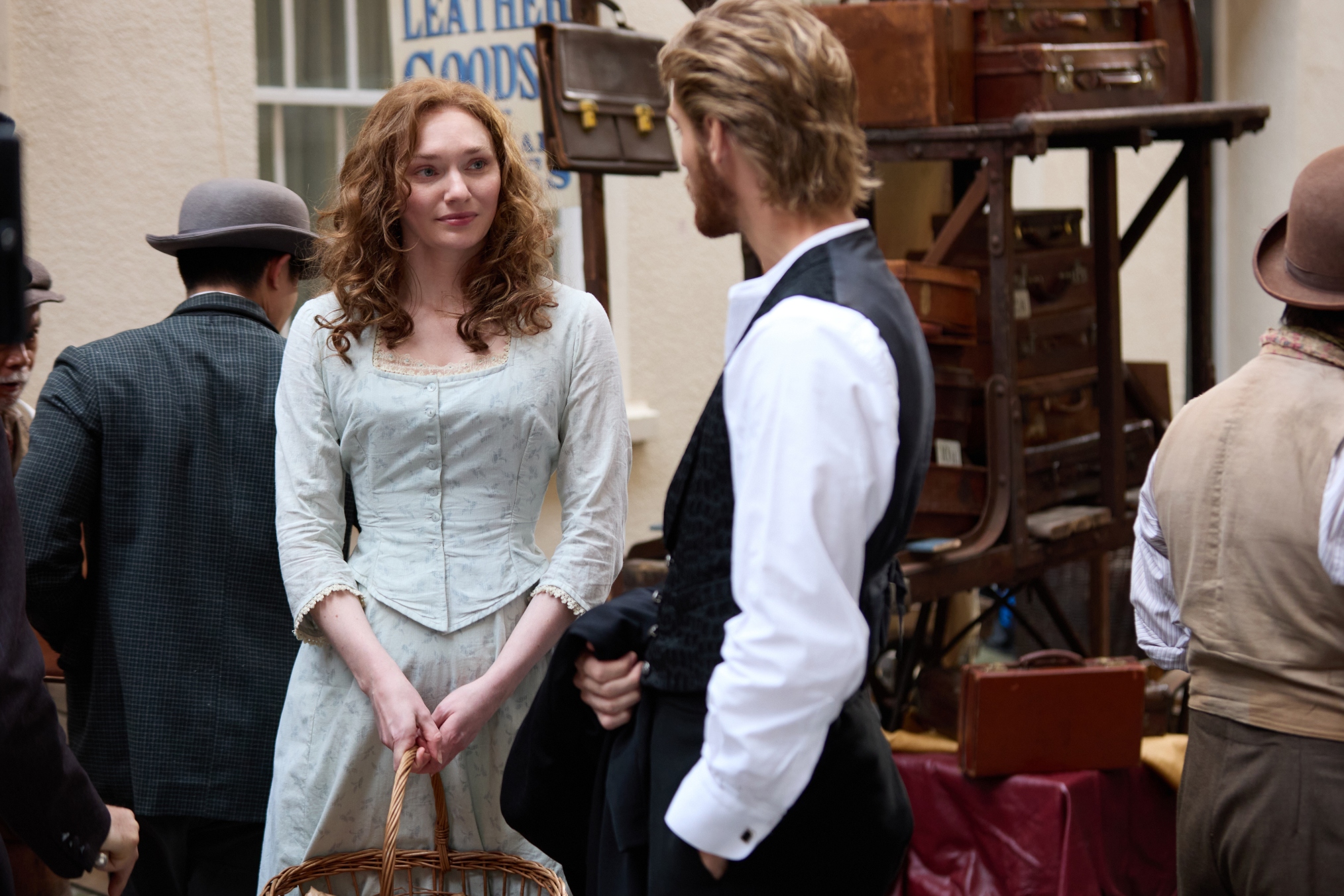 Eleanor Tomlinson as Louisa and as Jolyon Jr in The Forsytes