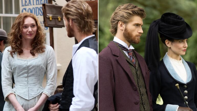 'The Forsytes' Jo and Louisa (left) and Jo and Frances (right)