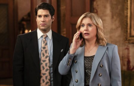 Asher Grodman and Rose McIver in 'Ghosts' Season 5