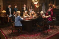 Asher Grodman, Ennis Esmer, Rebecca Wisocky, Rose McIver, Brandon Scott Jones, Iain Armitage, Sheila Carrasco, Jonathan Kite, Lanisa Renee Frederick, Jayne Eastwood, Stephanie Ng Wan, and Danielle Pinnock in 'Ghosts' Season 5