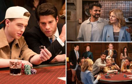 Iain Armitage, Asher Grodman, Utkarsh Ambudkar, Rose McIver, and cast in 'Ghosts' Season 5 Episode 16