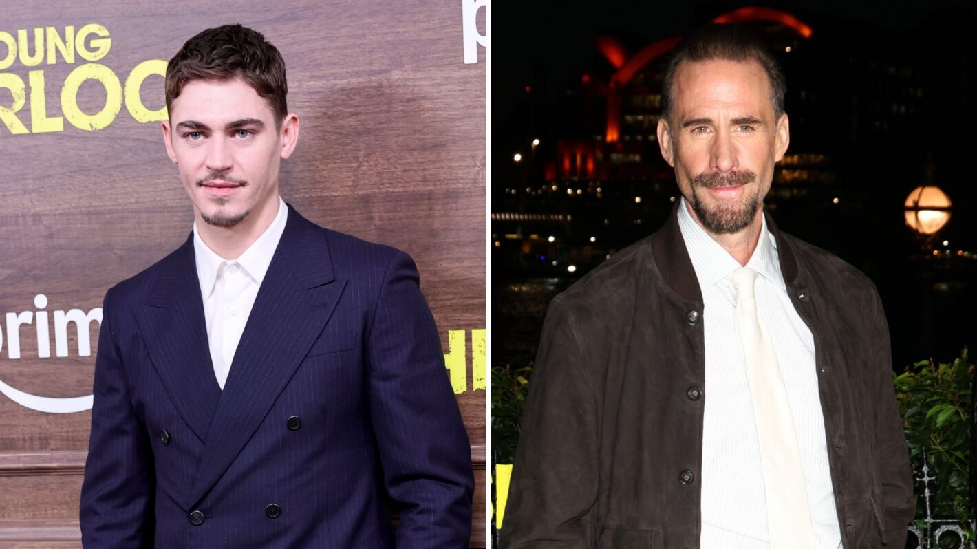 Hero Fiennes Tiffin and Joseph Fiennes at the 'Young Sherlock' premiere