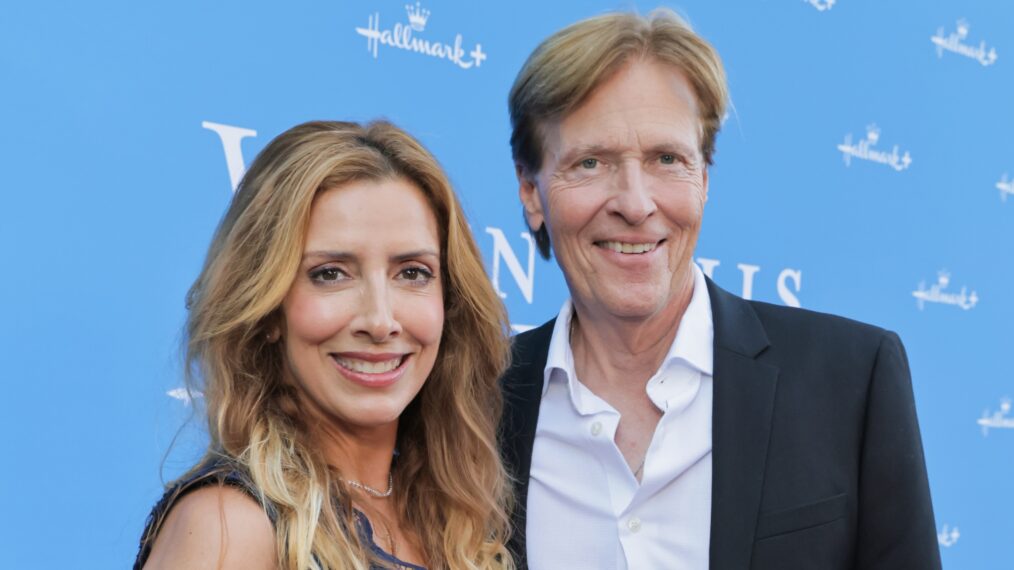 Michelle Wolf and Jack Wagner attend When Calls the Heart & Hope Valley: 1874 Celebration at The Sun Rose Hotel in West Hollywood, CA.