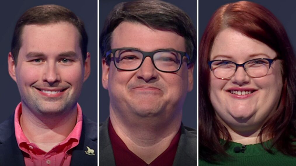 (from left) 'Jeopardy!' contestant James Denison, Cory Aiello, and Heidi Schmechel, on March, 6, 2026