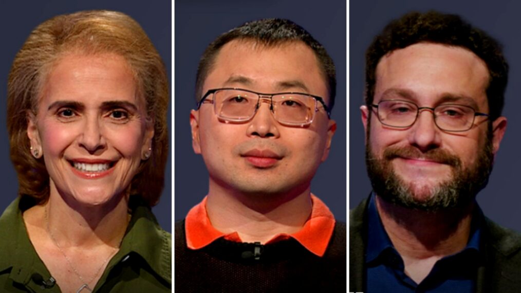 (from left) 'Jeopardy!' contestant Donna Vaughan Singer, Jamie Ding, and Jeff Bienstock, on MArch 26, 2026