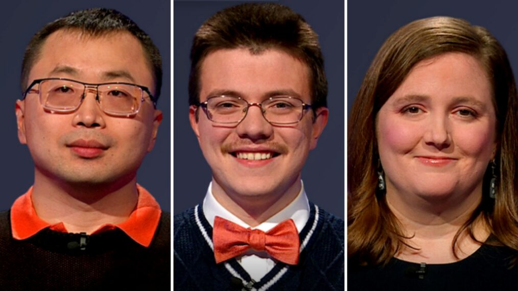 'Jeopardy!' contestants (from left) Jamie Ding, Luke Henson, and Robin Richardson, on March 13, 2026