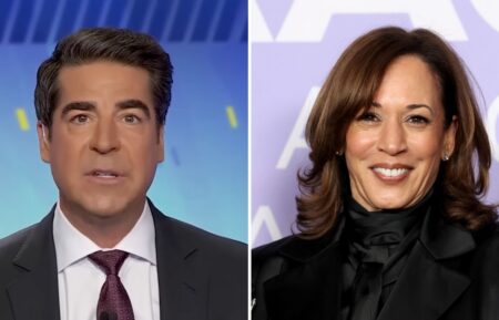 Jesse Watters and Kamala Harris