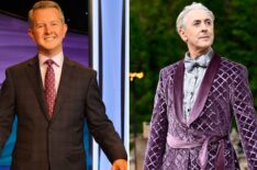 Ken Jennings on 'Celebrity Jeopardy!' (left), Alan Cumming hosting 'The Traitors' (right)