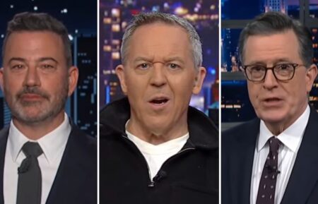 Jimmy Kimmel, Greg Gutfeld, Stephen Colbert