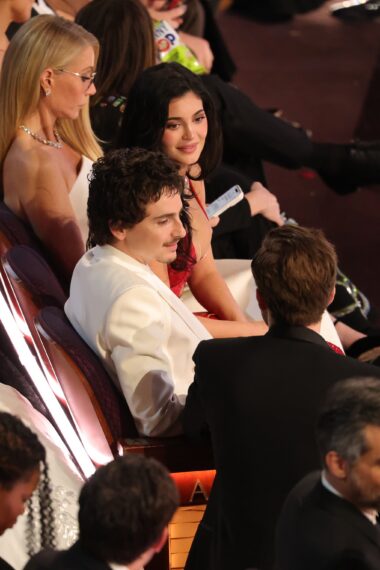 Gwyneth Paltrow, Kylie Jenner, and Timothée Chalamet attend the 98th Oscars at Dolby Theatre on March 15, 2026 in Hollywood, California.