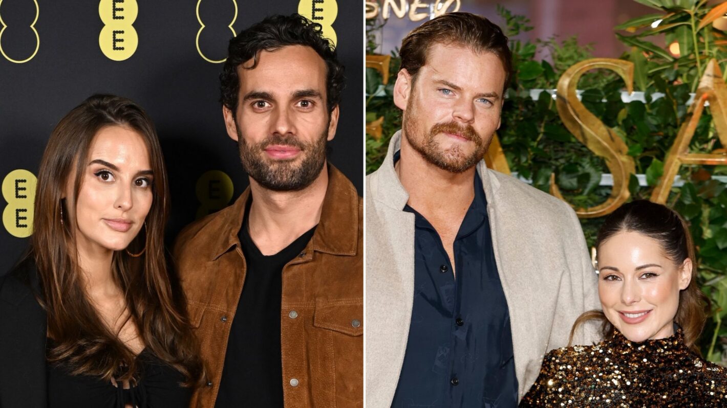 Lucy Watson and James Dunmore (left), Ryan Libbey and Louise Thompson (right)