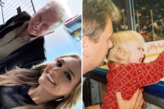 Maggie and Pat Sajak (now) (left) and then (right)