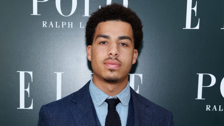 Marcus Scribner, wearing Polo Ralph Lauren, attends "ELLE Hollywood Rising" Presented by Polo Ralph Lauren at The Georgian Hotel on May 11, 2023 in Santa Monica, California.