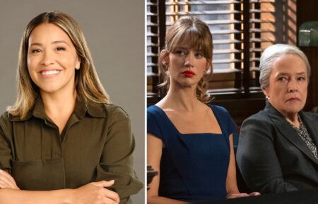 Gina Rodriguez headshot; Yael Grobglas and Kathy Bates in 'Matlock' Season 2 Episode 10