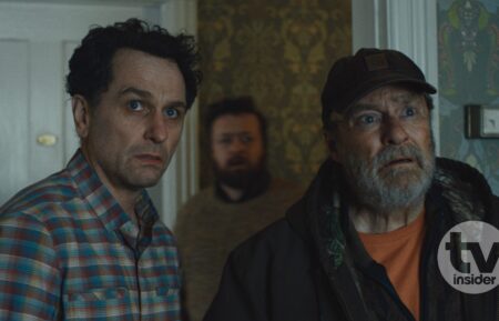 Matthew Rhys as Tom Loftis and Stephen Root as Wyck in 'Widow's Bay'