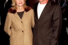 Meg Ryan and Dennis Quaid attend the premiere of Quaid's new film, 'Savior' October 27, 1998.