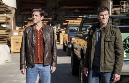 Shea Buckner as NIS Special Agent Dwayne Pride, and Austin Stowell as Leroy Jethro Gibbs — 'NCIS: Origins' Season 2 Episode 11 