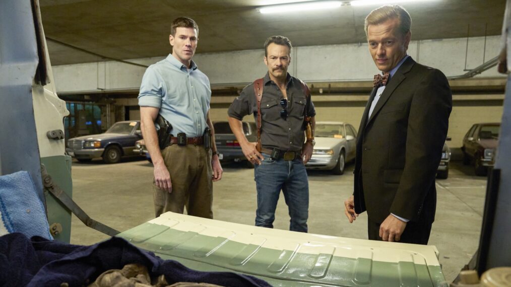 Austin Stowell as Leroy Jethro Gibbs, Kyle Schmid as Mike Franks, Adam Campbell as Doctor Donald “Ducky” Mallard — 'NCIS: Origins' Season 2 Episode 13 'Homeward Bound'
