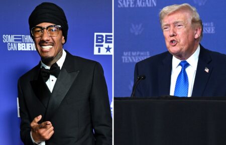 Nick Cannon attends the 57th NAACP Image Awards Official BET Dinner at Grand Venue on February 27, 2026, in Los Angeles, California; President Donald Trump speaks during a Memphis Safe Task Force roundtable on March 23, 2026, in Memphis, Tennessee.
