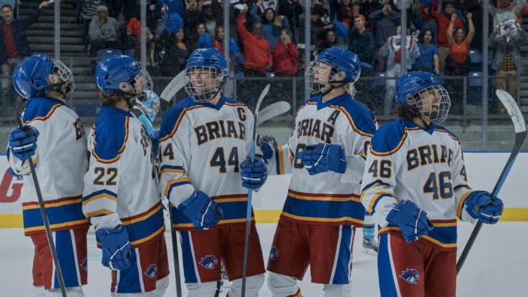 Logan (Antonio Cipriano), Garrett (Belmont Cameli), Dean (Stephen Thomas Kalyn), and Tucker (Jalen Thomas Brooks) in OFF CAMPUS