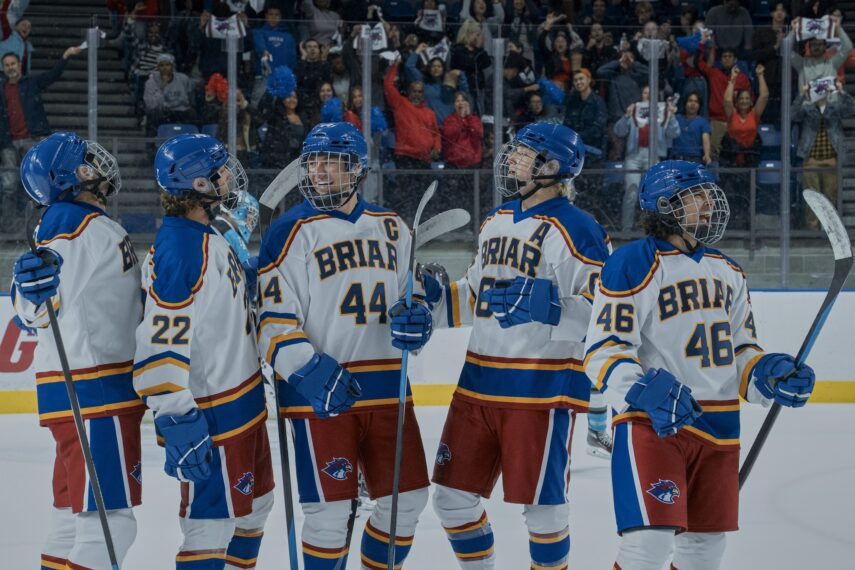 Logan (Antonio Cipriano), Garrett (Belmont Cameli), Dean (Stephen Thomas Kalyn), and Tucker (Jalen Thomas Brooks) in OFF CAMPUS