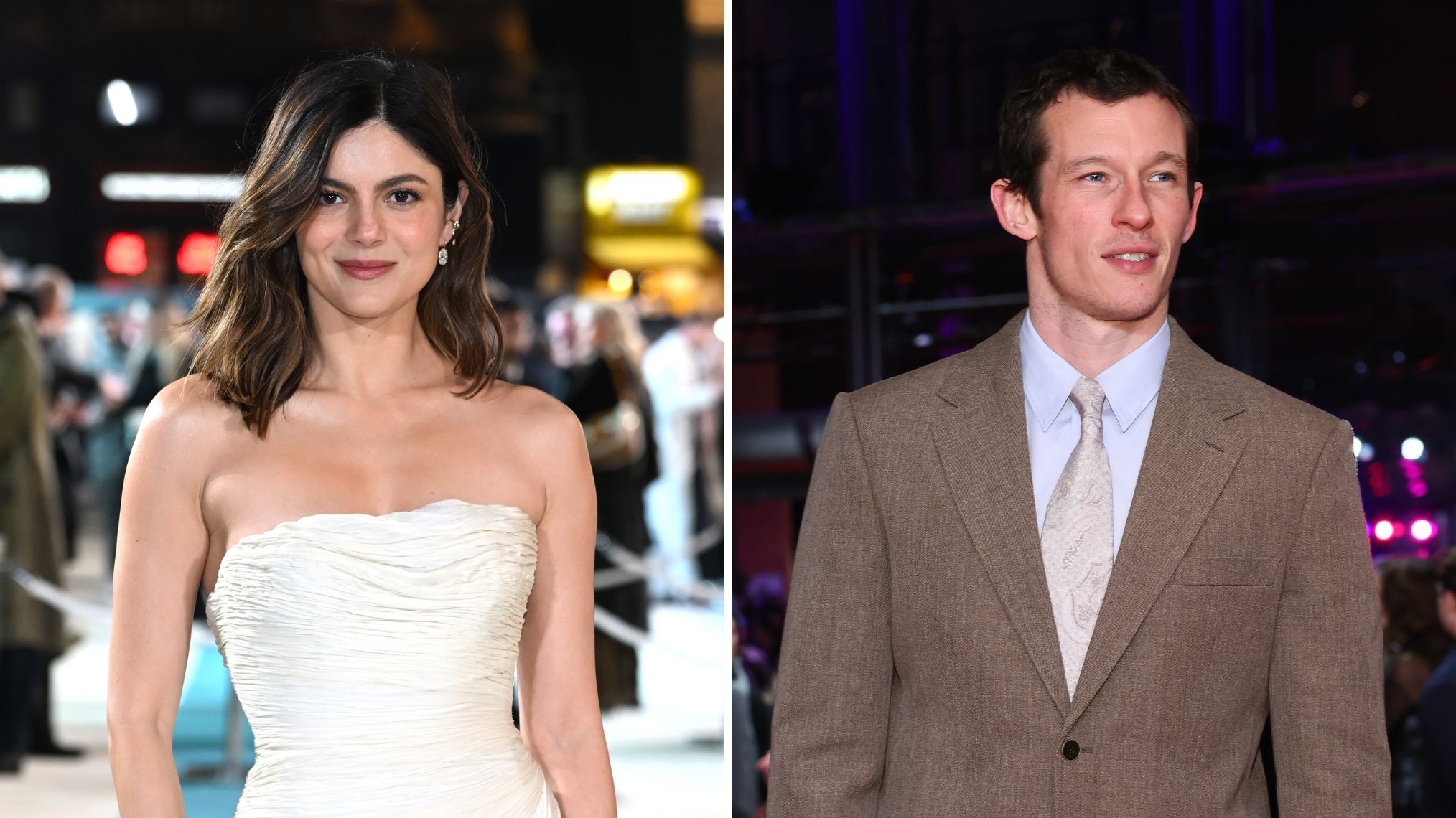 Monica Barbaro attends the European Gala Screening for Amazons: CRIME 101 at Odeon Luxe Leicester Square on January 28, 2026 in London, England. CRIME 101 is in cinemas on 13 February; Callum Turner attends the 