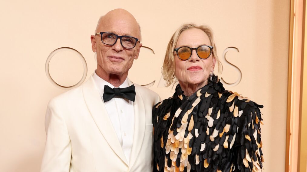 Ed Harris and Amy Madigan attend the 98th Oscars at Dolby Theatre on March 15, 2026 in Hollywood, California.
