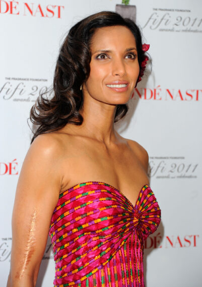 Padma Lakshmi attends the 2011 FiFi Awards at The Tent at Lincoln Center on May 25, 2011