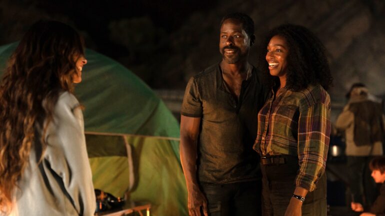 Sarah Shahi, Sterling K. Brown, and Enuka Okuma in 'Paradise' Season 2 finale