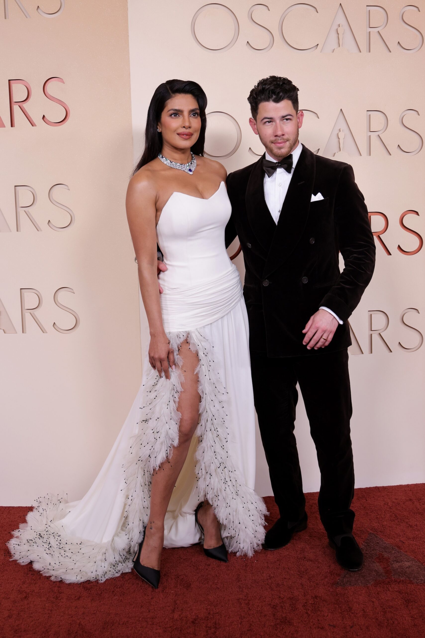 Priyanka Chopra and Nick Jonas attend the 98th Oscars at Dolby Theatre on March 15, 2026 in Hollywood, California.