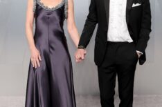 Rhea Seehorn and Graham Larson attend the 2026 Vanity Fair Oscar Party Hosted By Mark Guiducci at Los Angeles County Museum of Art on March 15, 2026 in Los Angeles, California.