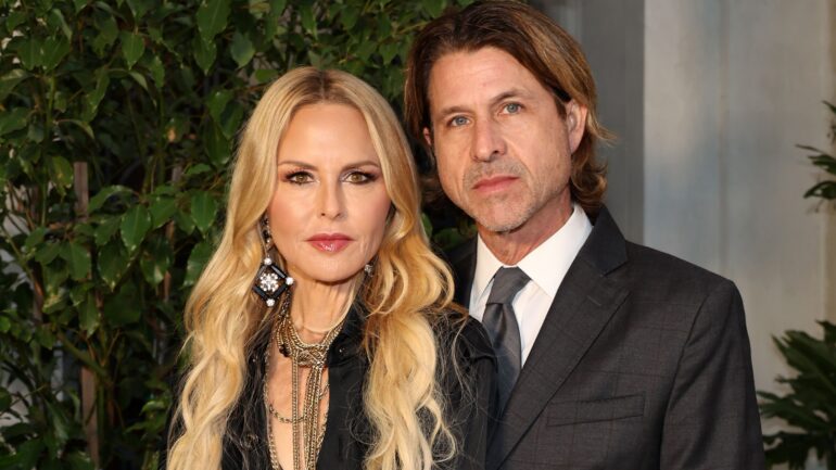 Rachel Zoe and Rodger Berman attend the Ralph Lauren SS23 Runway Show at The Huntington Library, Art Collections, and Botanical Gardens on October 13, 2022