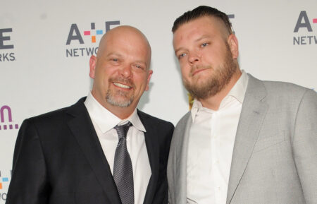 Rick Harrison and Corey Harrison attend the 2015 A+E Networks Upfront on April 30, 2015, in New York City