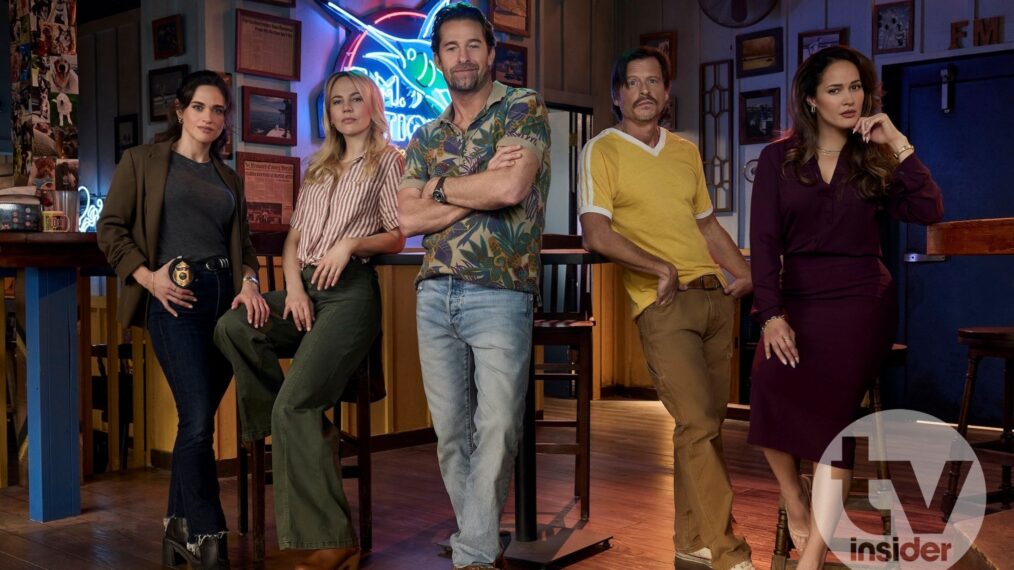 Bevin Bru as Melody 'Mel' Abreu, Adelaide Clemens as Catherine Delacroix, Scott Speedman as R.J. Decker, Kevin Rankin as Aloysius 'Wish' Aiken, and Jaina Lee Ortiz as Emilia 'Emi' Ochoa — 'RJ Decker'