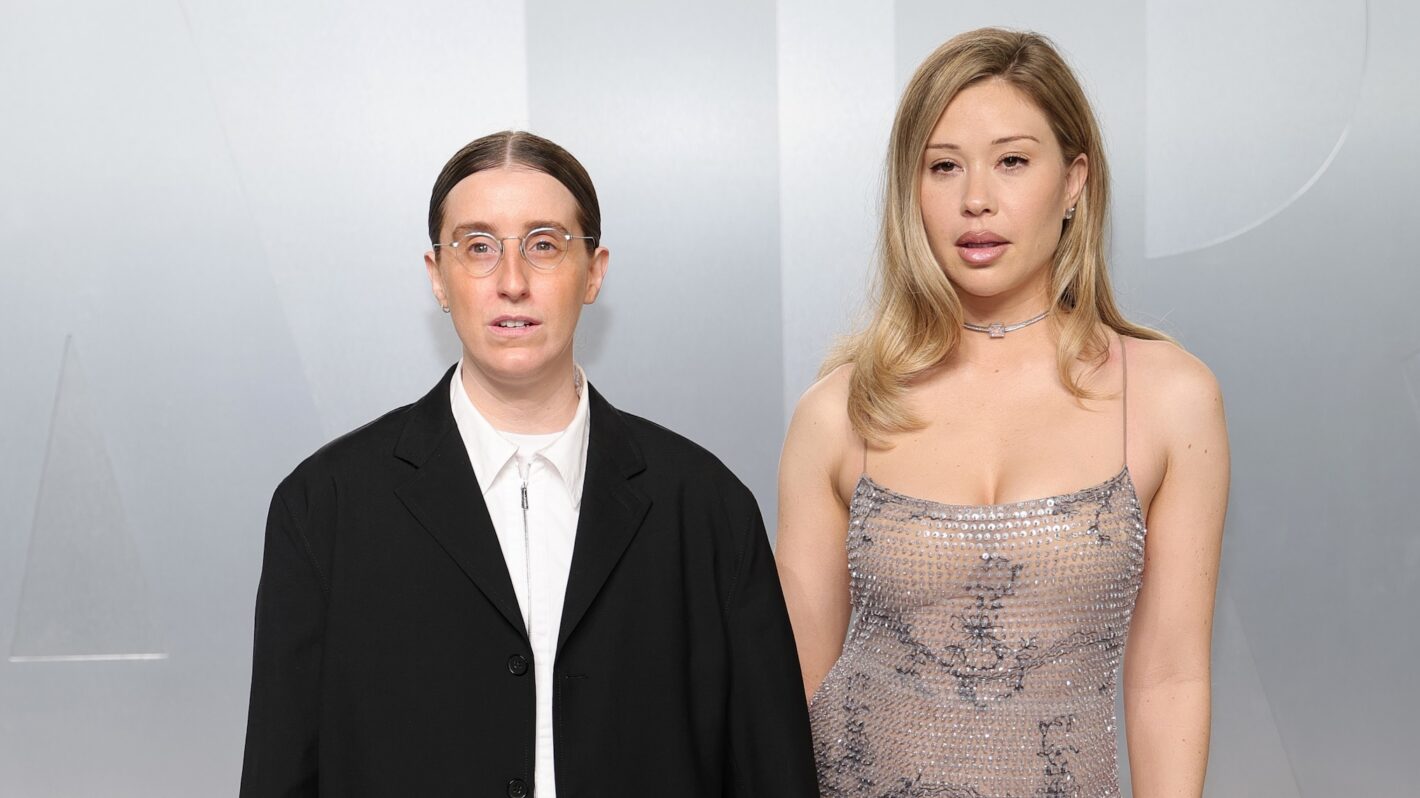 Robby Hoffman and Gabby Windey attend the 2026 Vanity Fair Oscar Party Hosted By Mark Guiducci at Los Angeles County Museum of Art on March 15, 2026 in Los Angeles, California.